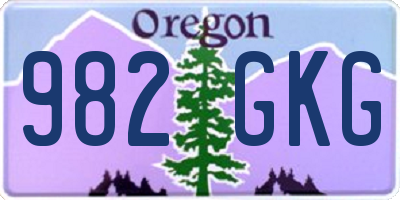 OR license plate 982GKG