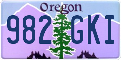 OR license plate 982GKI