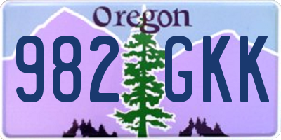 OR license plate 982GKK