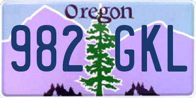 OR license plate 982GKL