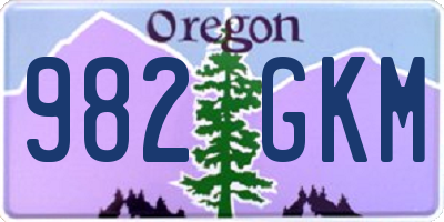 OR license plate 982GKM