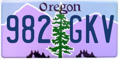 OR license plate 982GKV