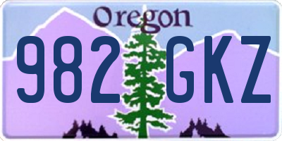 OR license plate 982GKZ