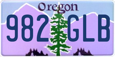 OR license plate 982GLB