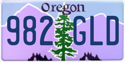 OR license plate 982GLD