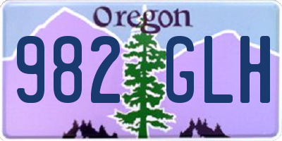 OR license plate 982GLH