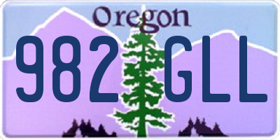OR license plate 982GLL