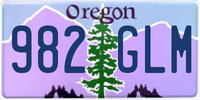 OR license plate 982GLM