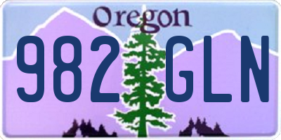 OR license plate 982GLN