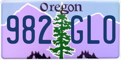 OR license plate 982GLO