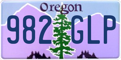 OR license plate 982GLP