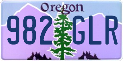 OR license plate 982GLR
