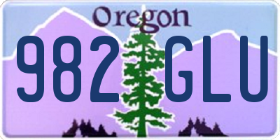 OR license plate 982GLU