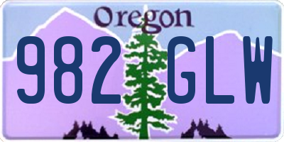 OR license plate 982GLW