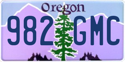 OR license plate 982GMC