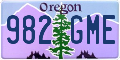 OR license plate 982GME