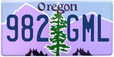 OR license plate 982GML