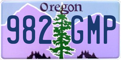 OR license plate 982GMP