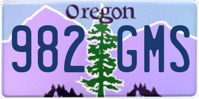 OR license plate 982GMS