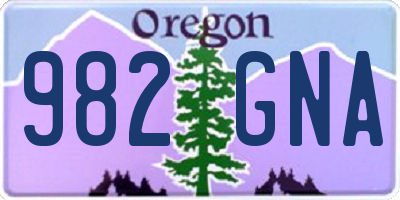 OR license plate 982GNA