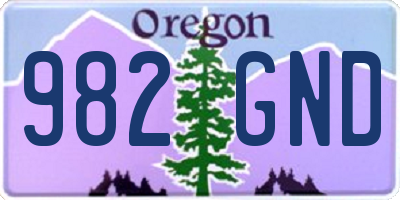 OR license plate 982GND
