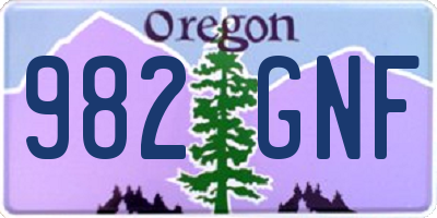 OR license plate 982GNF