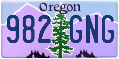 OR license plate 982GNG