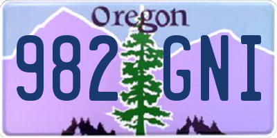 OR license plate 982GNI