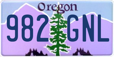 OR license plate 982GNL