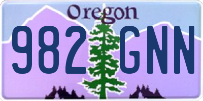 OR license plate 982GNN