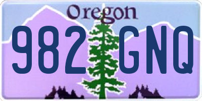 OR license plate 982GNQ