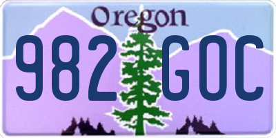 OR license plate 982GOC