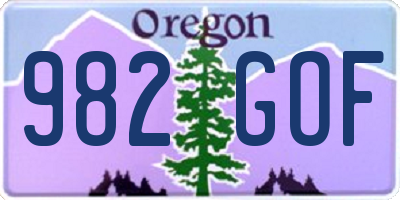 OR license plate 982GOF