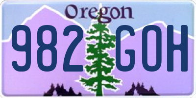 OR license plate 982GOH