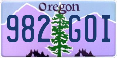 OR license plate 982GOI