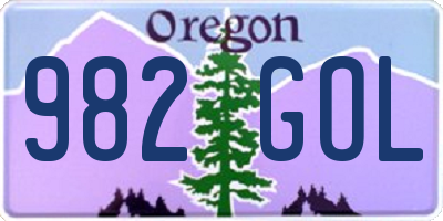 OR license plate 982GOL