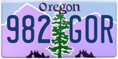 OR license plate 982GOR