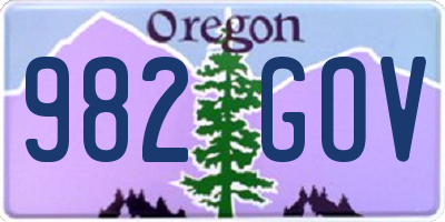 OR license plate 982GOV
