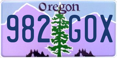OR license plate 982GOX
