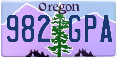 OR license plate 982GPA