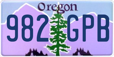 OR license plate 982GPB