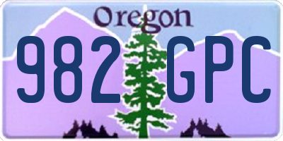 OR license plate 982GPC