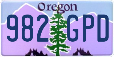 OR license plate 982GPD