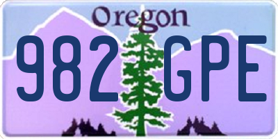 OR license plate 982GPE