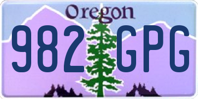 OR license plate 982GPG