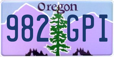 OR license plate 982GPI