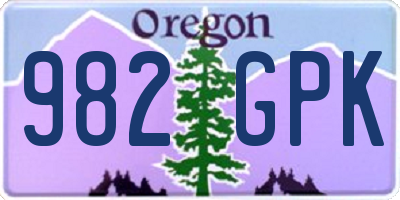 OR license plate 982GPK