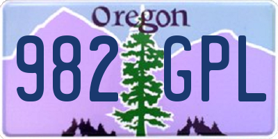 OR license plate 982GPL