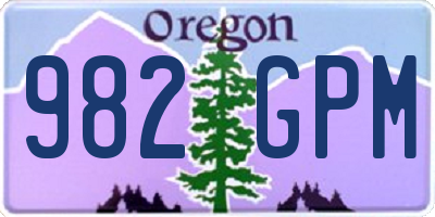OR license plate 982GPM