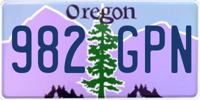 OR license plate 982GPN